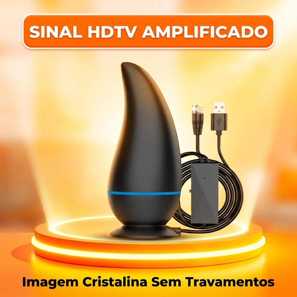 Antena Interna Para Tv Digital Amplificada 1080 Hdtv Cabo 3m